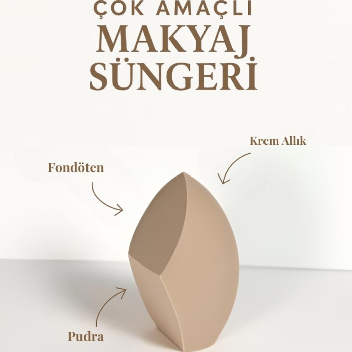 3'lü Makyaj Sünger Seti - Fondöten Süngeri - Concealer Süngeri - Pudra Süngeri